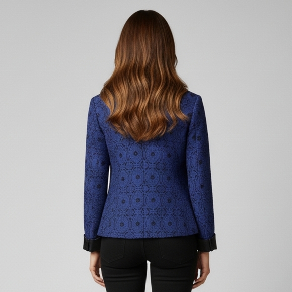 Chico's | Blue Lace Blazer Sz 2/Large/12 - Picture 3 of 10